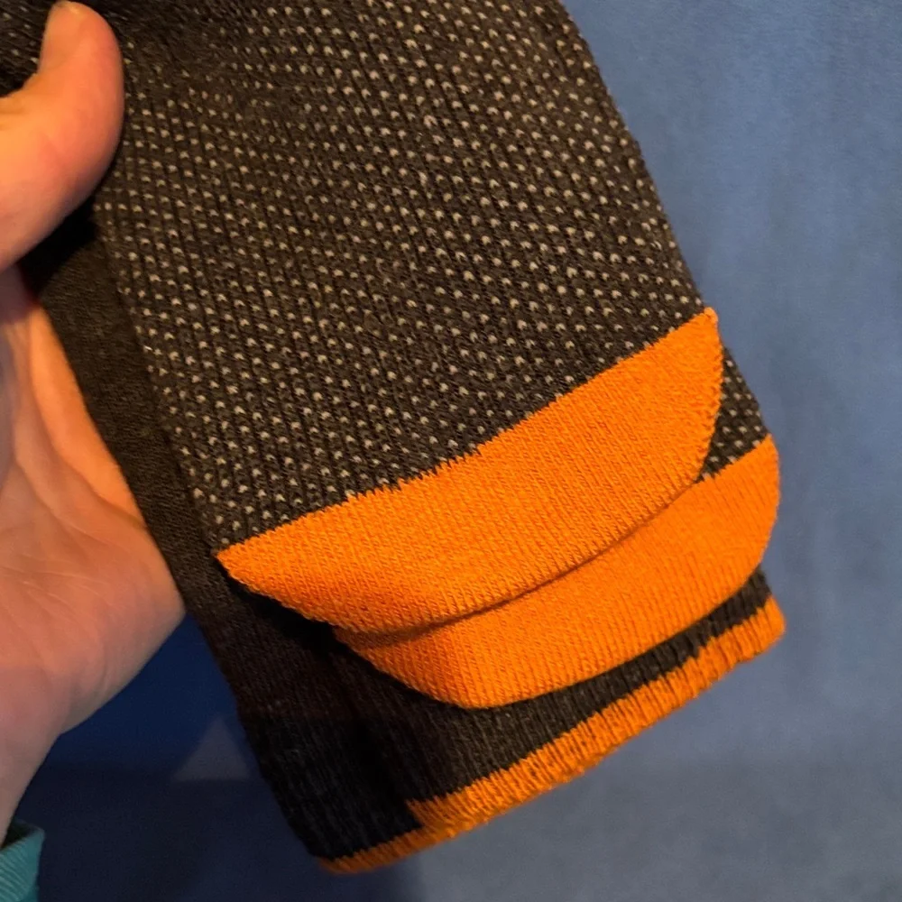 Icebreaker Hike Crew Socks - Black with Orange Trim